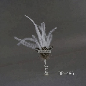 Mariée <span class=keywords><strong>boutonnière</strong></span> Corsage broche en plumes pour les costumes pour hommes robe tempérament corsage accessoires d'ornement - Product Image 6