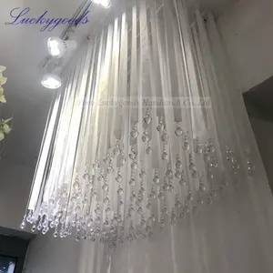 Lustre de miçangas acrílicas branco, lustre de casamento, decorações pendentes de teto, LG20181108-1 luckybens