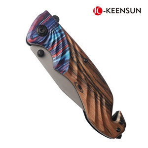 Couteau pliant utilitaire en acier inoxydable haute dureté avec lame en forme de dent de scie brise-verre et coupe-ceinture - Product Image 5