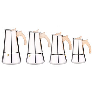 <span class=keywords><strong>Caffettiera</strong></span> <span class=keywords><strong>Moka</strong></span> in Acciaio Inox per Piano Cottura con Manico Effetto Legno - Product Image 4