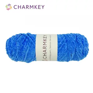 Charmkey 100% Polyester kadife şönil iplik toptan için fantezi örgü Ring SPUN boyalı