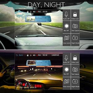 Akaso 5,0 pulgadas full hd espejo retrovisor cámara con lente - Product Image 4