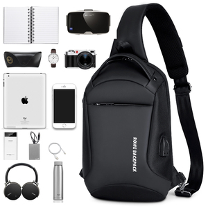 FENRUIEN-Bolso de viaje para hombre, bolsa de mensajero resistente al agua, antirrobo, con carga Usb, Oxford, personalizado, a la cintura, 2023 - Product Image 3