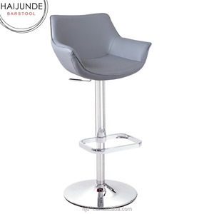 <span class=keywords><strong>Grey</strong></span> PU alto barra giratoria taburete sillas cepillado o cromado con armas para Barra de desayuno - Product Image 1