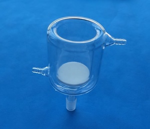 Jacketed filtro de <span class=keywords><strong>buchner</strong></span> Funil de têmpera de vidro de parede dupla com Vácuo Adaptador disco poroso