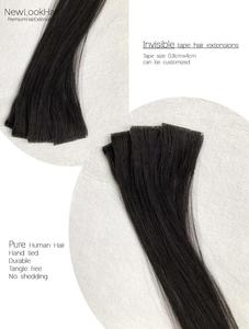 Rambut Manusia Remy Kualitas Terbaik 2.5G Per Potong Kain Kulit Terikat Tangan Pita Tak Terlihat Dalam Ekstensi Rambut