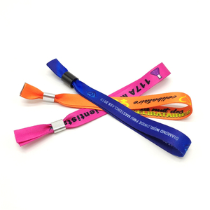 <strong>Cheap</strong> Eco Friendly Branded Concert Party Festival Events Printable Cloth Woven <strong>Fabric</strong> <strong>Custom</strong> Wrist Bands - Product Image 4