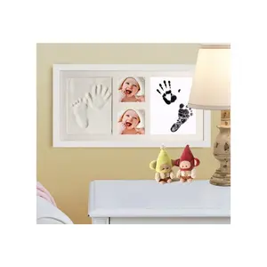 Baby Handprint Kit MDF Photo FrameためBaby Shower Hot Sale 40*21.5 Cm & Footprint White