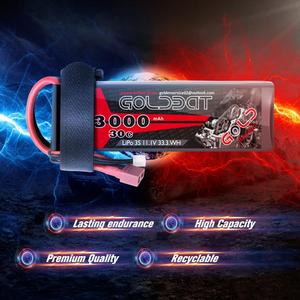 Goldbat <span class=keywords><strong>RC</strong></span> lipo 배터리 manafactuer 3000mah 11.1V 7.4v 2S 3S 4S 5S 6S 충전식 리튬 폴리머 배터리 팩 <span class=keywords><strong>rc</strong></span> 드론 - Product Image 5