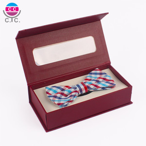 Gift With Window Gift Boxes With Paper Custom Bow Tie Cardboard Magnetic Gift Paper Packaging Box With Window