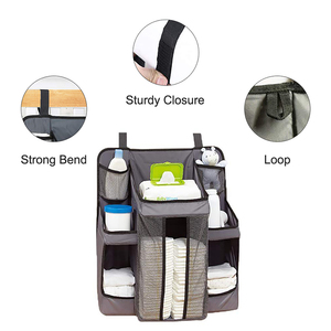 Organizador de Pañales Resistente <span class=keywords><strong>para</strong></span> Bebé y Organizador de Guardería, Organizador Colgante <span class=keywords><strong>para</strong></span> Corralito, Gris, <span class=keywords><strong>para</strong></span> Viajes en Auto - Product Image 3