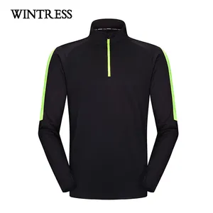 2021 Slim Fit Sportkleding Running Half Zip Lange Mouwen Heren T-shirt Activewear T-shirt Vlakte