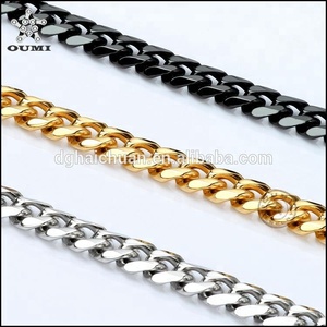 Colliers Type De Bijoux En Acier Inoxydable Bijoux Matériel Principal Plat Épais Chaîne <span class=keywords><strong>Gourmette</strong></span> pour hommes - Product Image 3