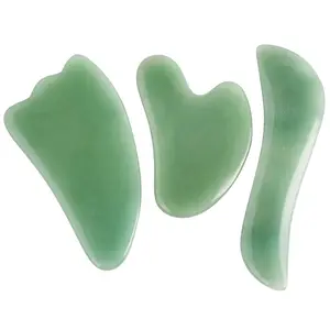 De gros guasha grattoir jade-Gua Sha Grattage Naturelles Cristal Aventurine S Forme Guasha Traditionnel Grattoir Outil Vert Jade