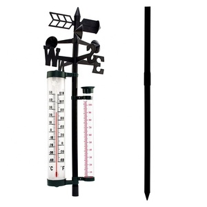Günstige PP + PS + Eisen Material wetterfahne wetter station windfahne mit thermometer & regen gauge und wind wind anzeige