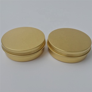 120Ml 120G <span class=keywords><strong>4</strong></span> Ounce Lege Gouden Ronde Metalen Aluminium Pot Pommade Crème Baard Olie Opslagcontainer Blikken Doos Met Schroefdeksel