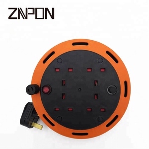 Carrete de <span class=keywords><strong>Cassette</strong></span> de 13 A 4 enchufes con salida térmica, carrete de Cable UK - Product Image 1