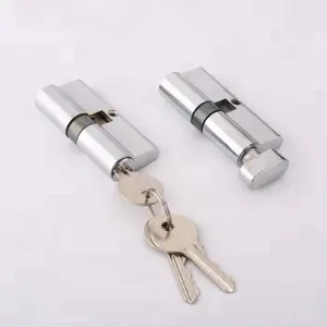 Cilindro de fechadura com chave de um lado, guarda de segurança da porta do cilindro push bloqueio barril