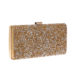 Bolso de Mano de Noche de Cuero para Mujer, Bolso de Mano de Noche con Cristales y Diamantes en Caja - Product Image 1
