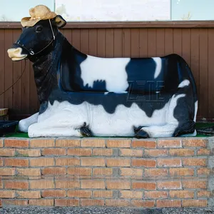 Modern Custom Outdoor Decoration Fiberglass Resin Cow Bench