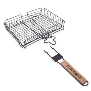 Deluxe Non Stick Broiler Basket with Detachable Handle