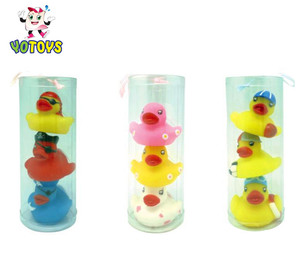 Bé Đồ Chơi Mini Vịt Cao Su 3 cái Đóng Gói trong Ống PVC - Product Image 1
