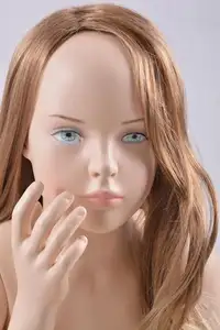 Ganzkörper realistische Make-up Gesicht stehende Kopf anzeige kleine Kind Mädchen Schaufenster puppe mit Haaren