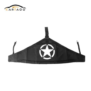 Cartaoo Hitam JK Front End T-Gaya Tudung Pelindung Bra Cover untuk JEEP Wrangler Unlimited 2007-2017 Model