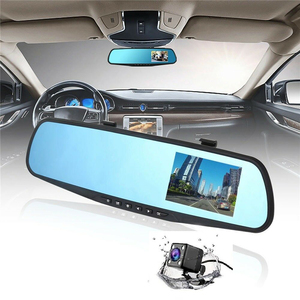 4.3'' 1080P Dual Lens Car Auto DVR Rearview Mirror Car Camera Dash Cam Recorder+Rear View Camera Kit