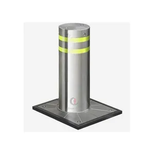 ZT durable cast iron warning reflective strip hydraulic rising bollard road safety pole