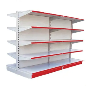 Single-sided Feature and Metallic Material European Style Supermarket Shelf Grid Display