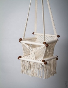 Fauteuil suspendu en macramé moderne fait à la main pour bébé, hamac pour meubles d'extérieur, salon - Product Image 6