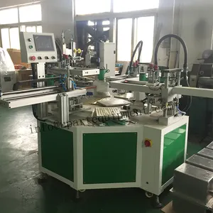 4 Station Automatische 2 Kleur Zeefdruk Pprinting Machine Voor Maatstaf Draaitafel Zeefdruk Machine Heerser Stencil Screen Print