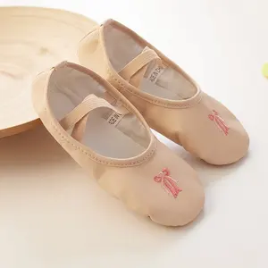 Baile de Ballet de cuero suave de la PU dividir suela Ballet zapatos Ballet zapatillas Niño/niño grande