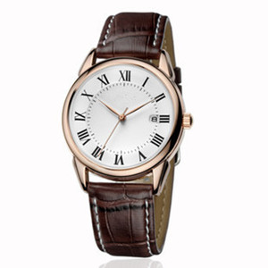 Montre-bracelet en cuir classique avec chiffres romains, bonne qualité, pour couple, couleur marron, modèle japonais, tendance, pour amoureux, nouveauté <span class=keywords><strong>2021</strong></span> - Product Image 1