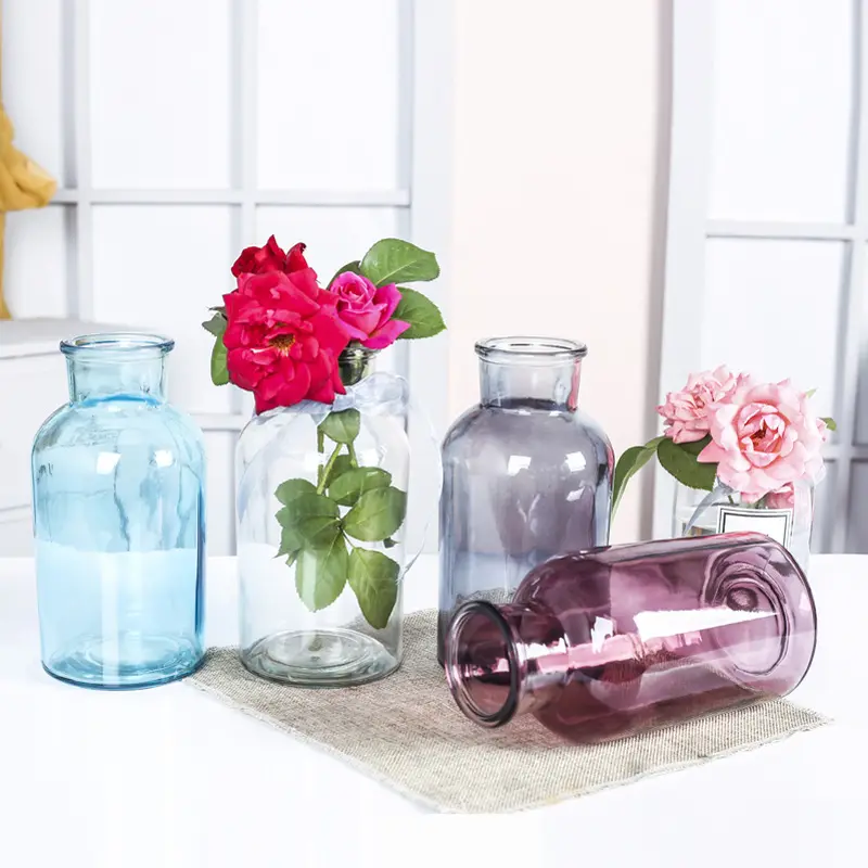 Home Decorations New Product Different Shape Hand Blown Glass Vase for Flowers