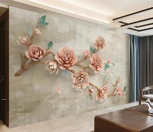ZHIHAI-papel tapiz para decoración del hogar, impermeable, con estampado de flores ignífugas, 8d, superficie en relieve, 3d, <span class=keywords><strong>restaurante</strong></span> tailandés - Product Image 5