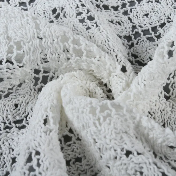 HA-13926B यार्न 100% सूती उच्च गुणवत्ता कॉर्ड अफ्रीकी फीता कपड़े सफेद ऑस्ट्रिया पोशाक के लिए