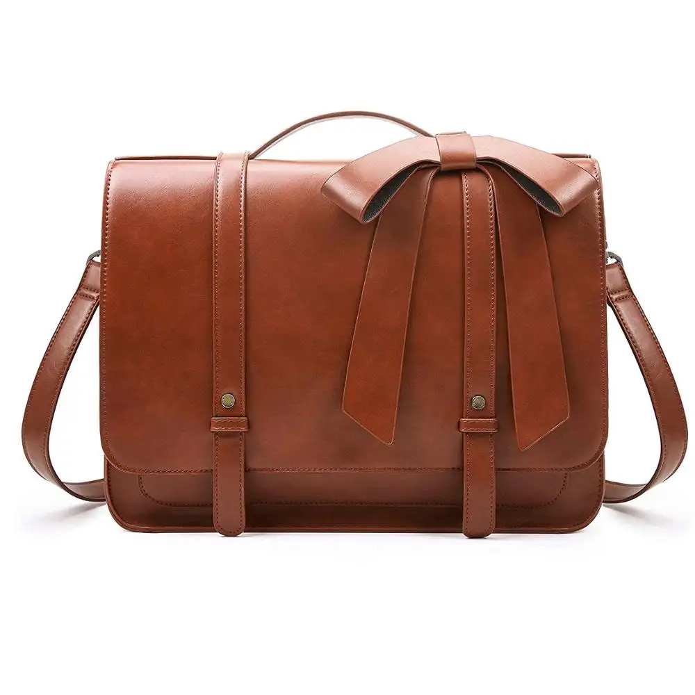 Vegan leather backpack Women's Briefcase 14 inch Laptop Backpack Shoulder Satchel Computer Bag