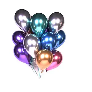 Color latex balloons 12 inch 18 inch birthday party wedding decorations blue gold and silver metal balloons custom