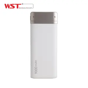 Ultra thin metal leather texture design Li polymer battery 9000mah mobile phone charger power banks