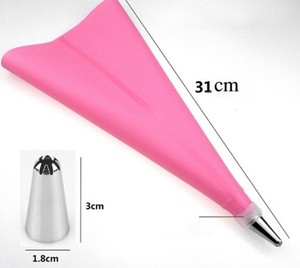 16 قطعة DIY سيليكون الجليد الأنابيب كريم كيس المعجنات + 14 قطعة الفولاذ المقاوم للصدأ فوهة المعجنات نصائح + محول DIY الضغط كعكة تزيين إلى - Product Image 5