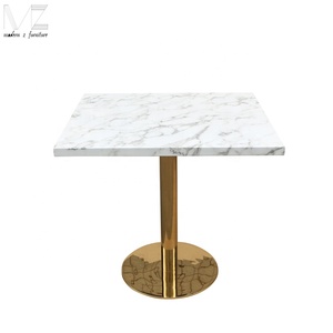 Or et marbre table à manger carrée table <span class=keywords><strong>d</strong></span>'<span class=keywords><strong>appoint</strong></span> table de bistrot - Product Image 6