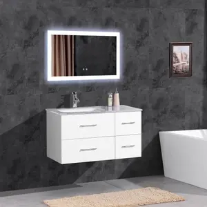LED Furniture Vanity Set Super White Glass Bathroom Cabinet Unit T9318