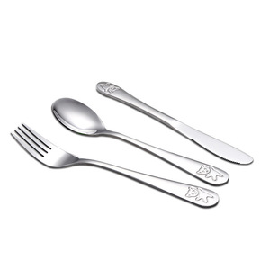 Juego de Cubiertos para Niños con Diseño de Oso, Cuchara, Tenedor y Cuchillo - Product Image 1