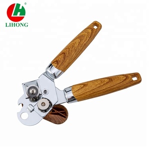 Mejor Venta de utensilios de cocina de hierro Manual abrelatas con grano de madera de mango - Product Image 4