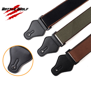 Guitar Strap Manufacturer Wholesale High Quality Different Colors Classic Cotton Guitar Strap With Pick Holder Support Custom