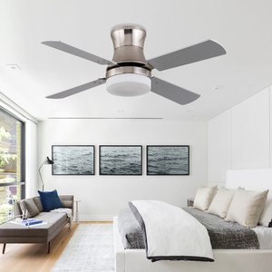 <span class=keywords><strong>Ventilateur</strong></span> de plafond argenté de 52 '' à encastrer avec <span class=keywords><strong>luminaire</strong></span> et moteur à courant alternatif pour le projet - Product Image 2