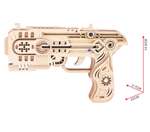 Ban Nhạc Cao Su Súng Máy Đồ Chơi DIY Thủ Công Bằng Gỗ <span class=keywords><strong>Puzzle</strong></span> Gun 3D Mô Hình Câu Đố Với Đạn An Toàn Cho Trẻ Em - Product Image 2