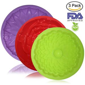 3 Cái Cho Một Bộ Khuôn Bánh <span class=keywords><strong>Flan</strong></span> Tart Hình Hoa Bằng Silicon - Product Image 3